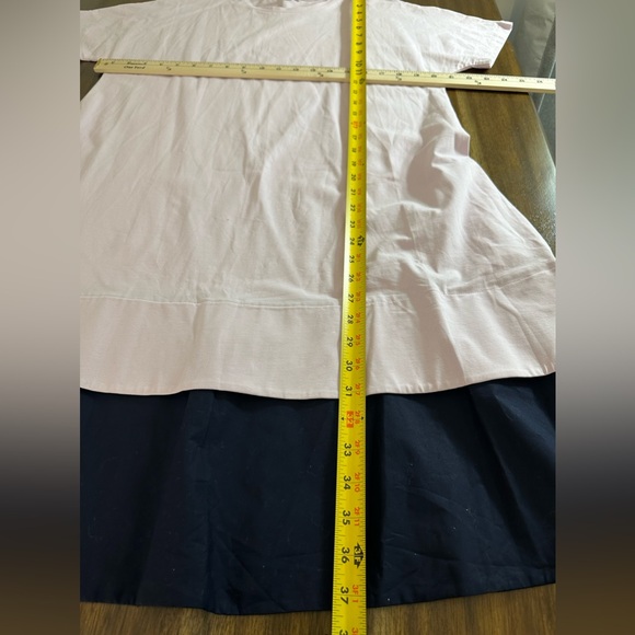COS T-Shirt Dress With Contrast Hem Purple Navy With pockets Cotton Size Medium - Picture 7 of 9